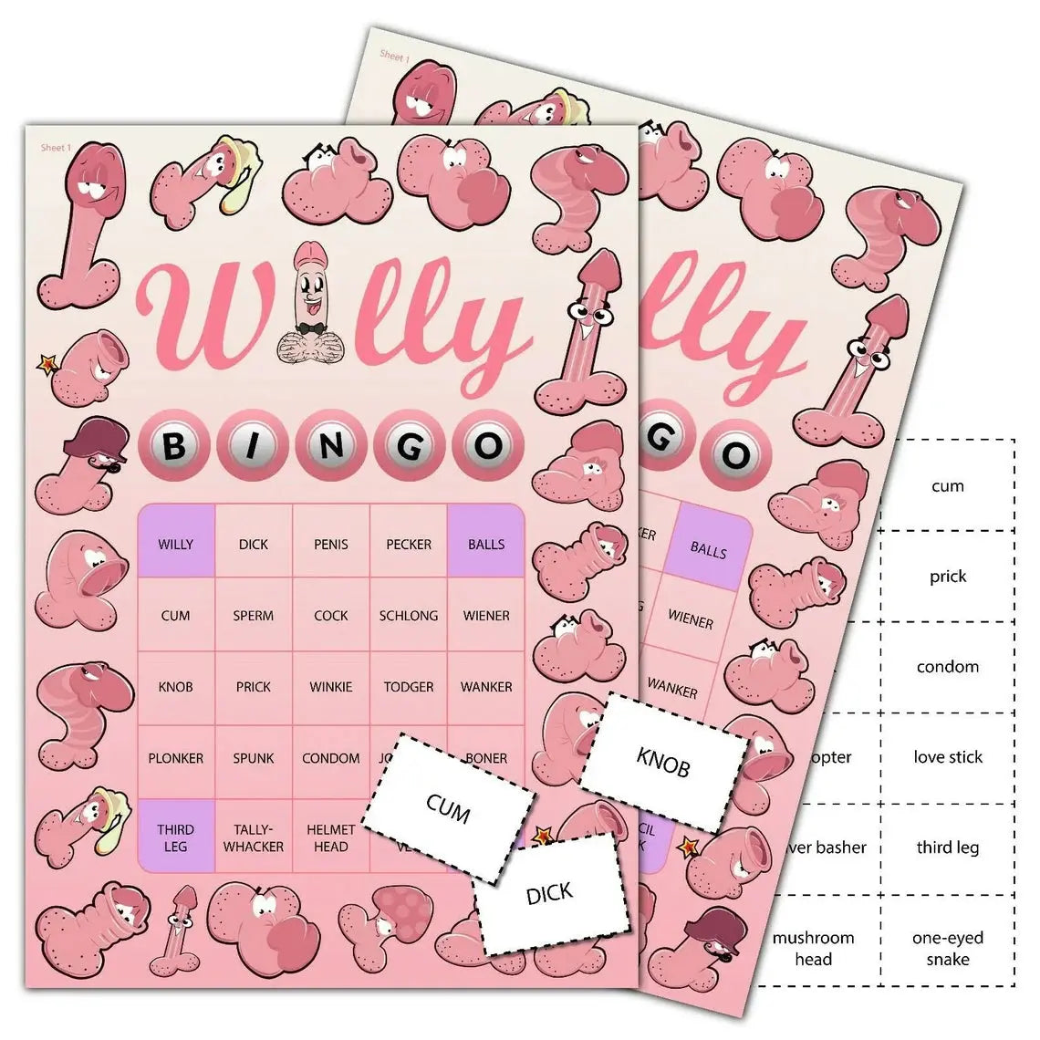 Hen Night Party Bride to Be Funny Willy Bingo Game up to 12 Players BINGO Keechi & co.