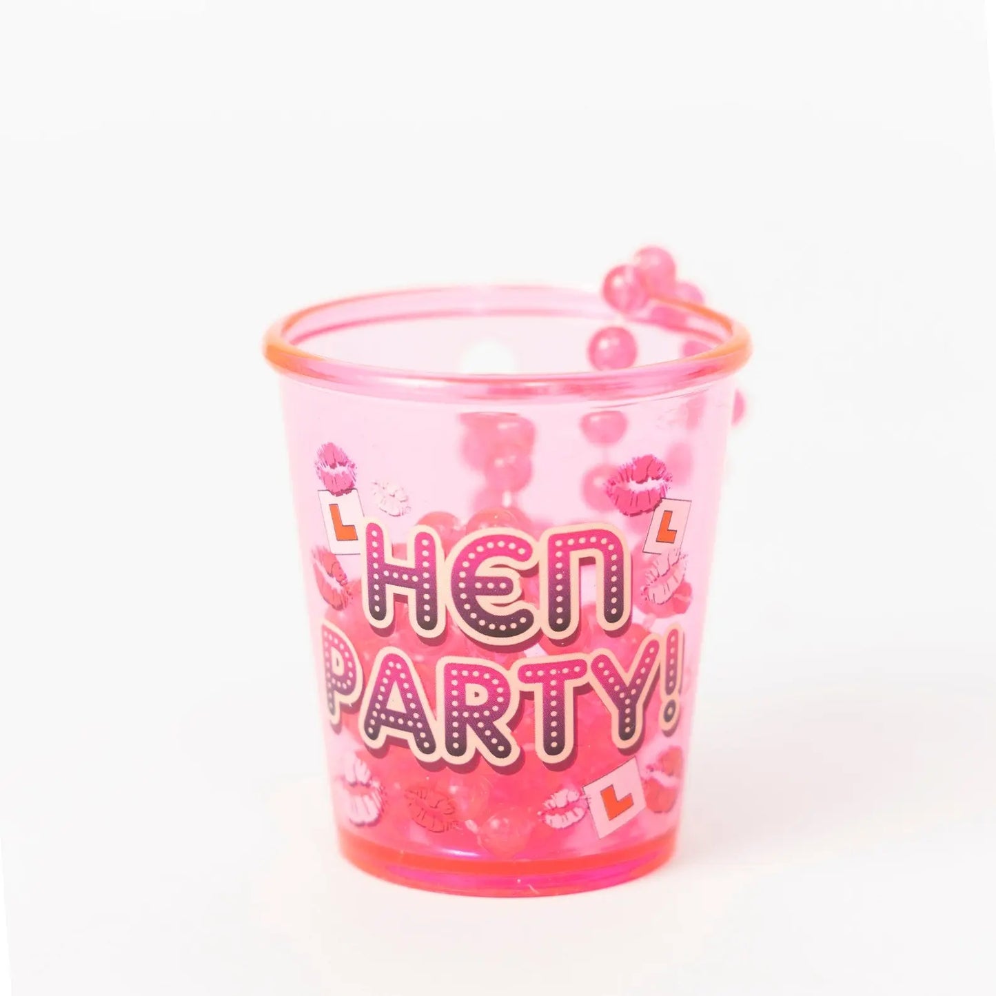 12 x pink Hen party team bride Hen Night Party bride to be Shot Glass Glasses & Necklace pink evelay