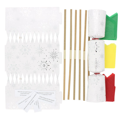 Make Your Own Christmas Crackers – Silver Snowflake – 12 Pack