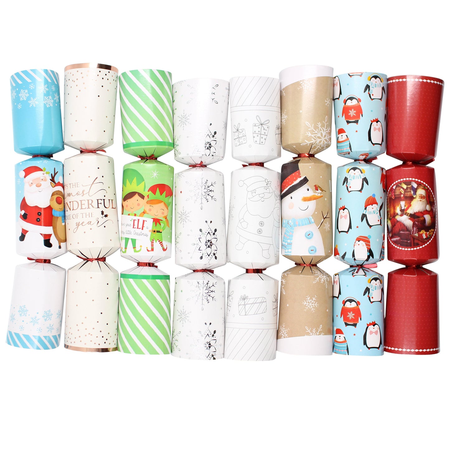 12 x Make Your Own silver Snow Flake Christmas Crackers Keechi & co.
