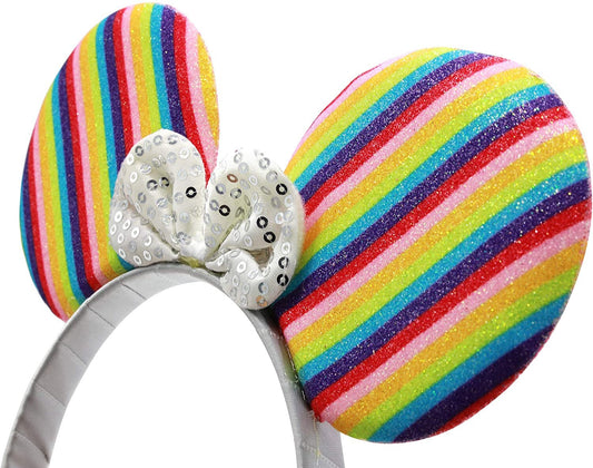 pride Ears rainbow Micky Minnie Mouse adults kids Hairbands Headband Fancy Dress Hen Party Night Halloween Birthday Party (Rainbow ) Keechi & co.