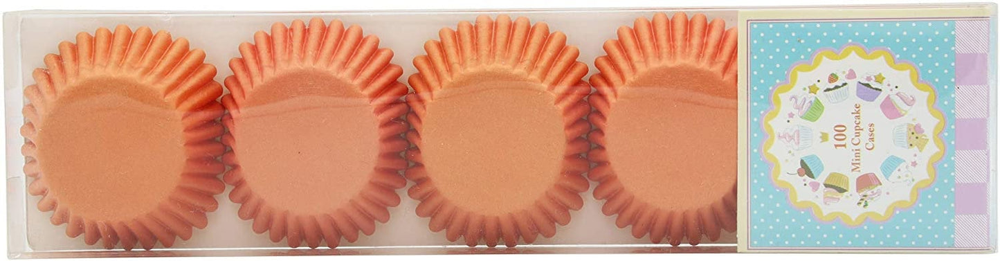 Orange Mini Cupcake Cases: 100 Baking Muffin Liners