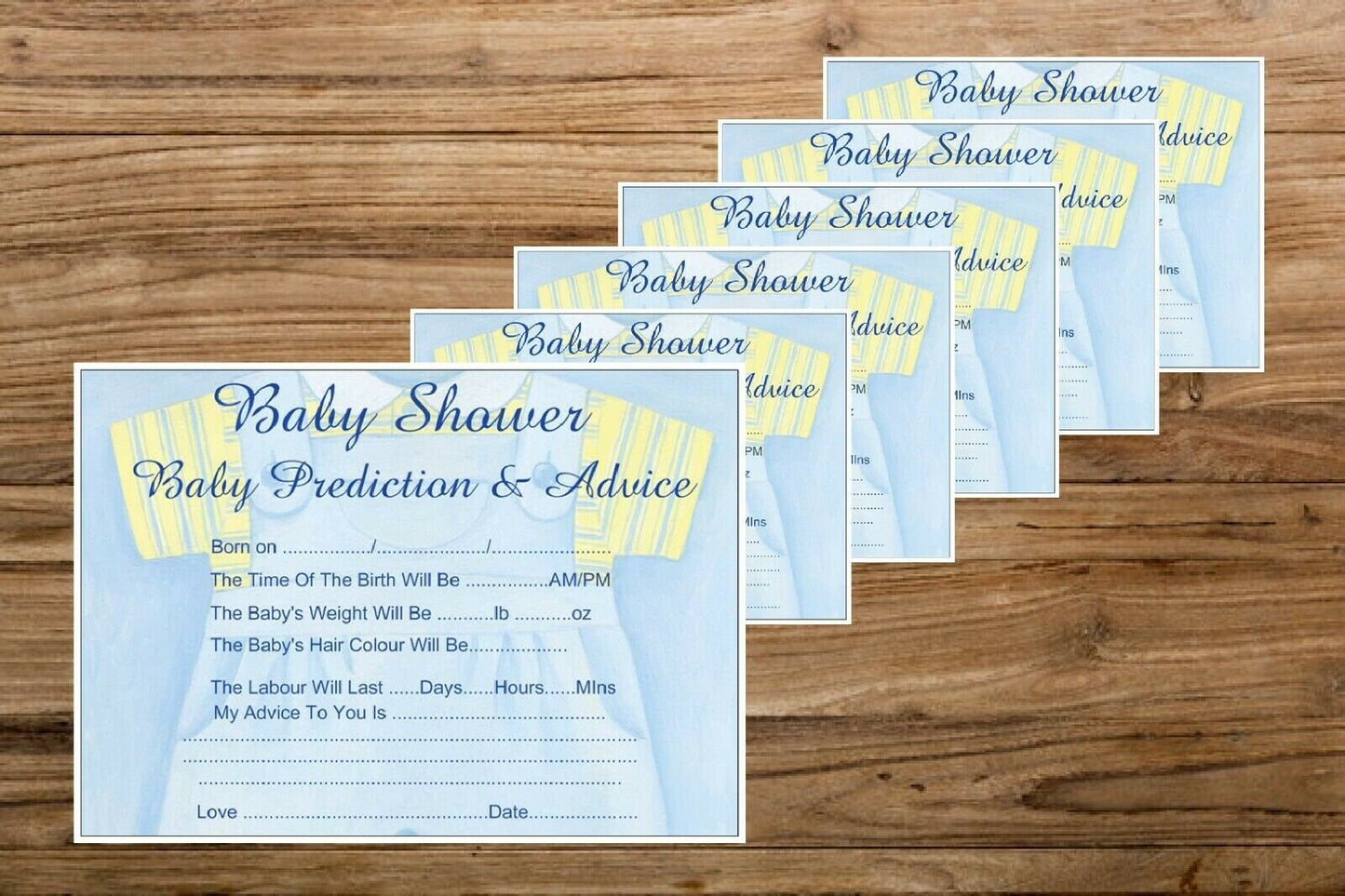 Baby Shower Prediction Advice Game Pack of 12 sheets Boys Girls Or Unisex Keechi & co.