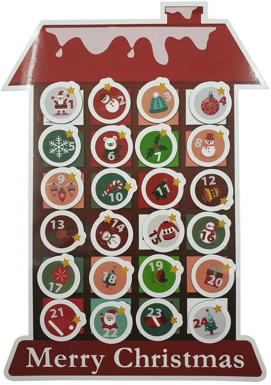 Christmas Magnetic Advent Countdown Calendar Fridge Magnet HOUSE Set