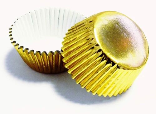 600 Mini Cupcake Cases Baking Muffin Cake Petits Fours Gold Foil Bulk Pack Keechi & co.