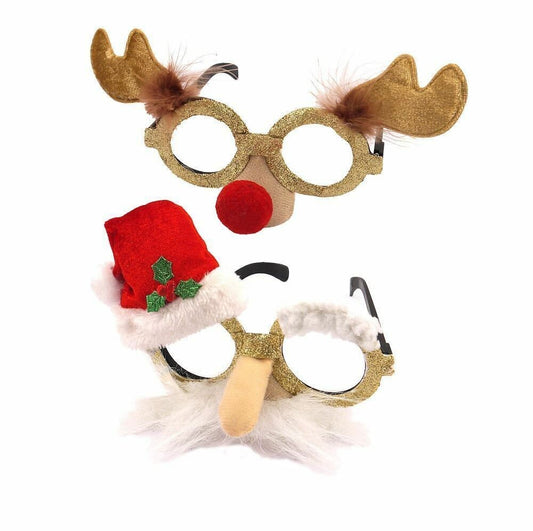 Adult Christmas Xmas Party Fun Novelty Santa Reindeer Glasses Fancy Dress Keechi & co.