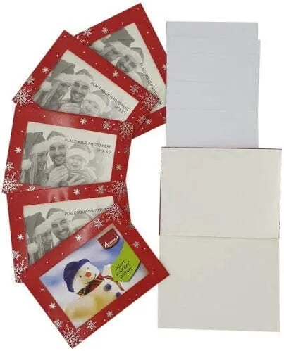 Christmas Photo Frame Cards & Envelopes  Personalised Any Family Picture pack of 6 Keechi & co.