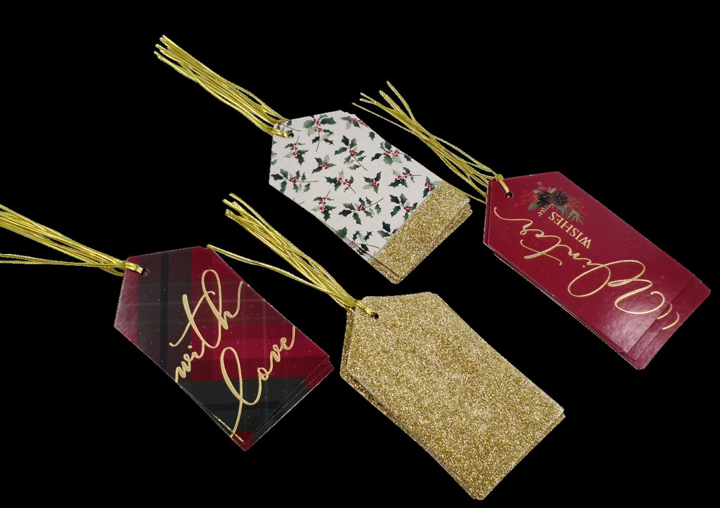 20 X Luxury Christmas Gift Tags Name Xmas Present Tie-on Tartan mix Keechi & co.