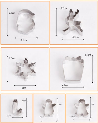 Metal Christmas Cookie Cutters – Santa, Snowflake & Reindeer – Set of 7 – image 4