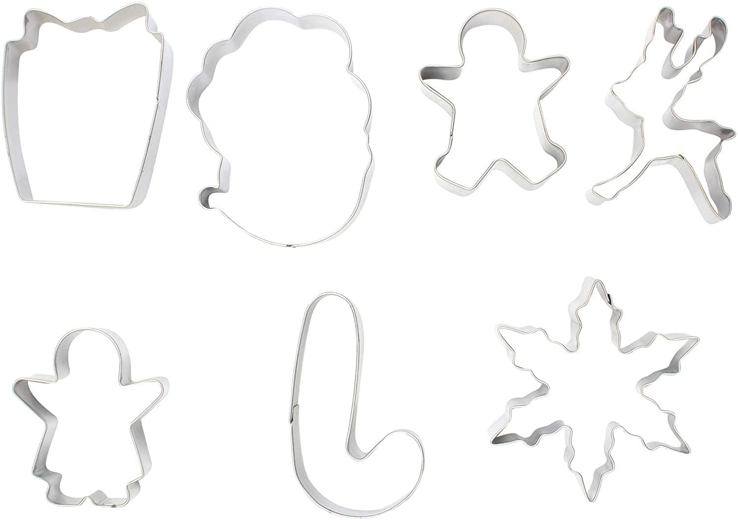 Christmas Cookie metal Biscuit cutters Santa snowflake reindeer Gingerbread 7x Keechi & co.