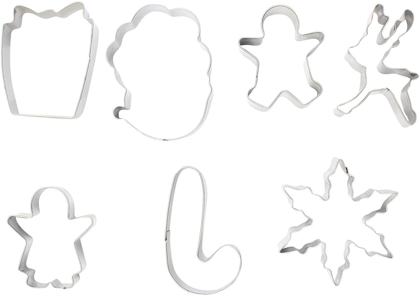 Christmas Cookie metal Biscuit cutters Santa snowflake reindeer Gingerbread 7x