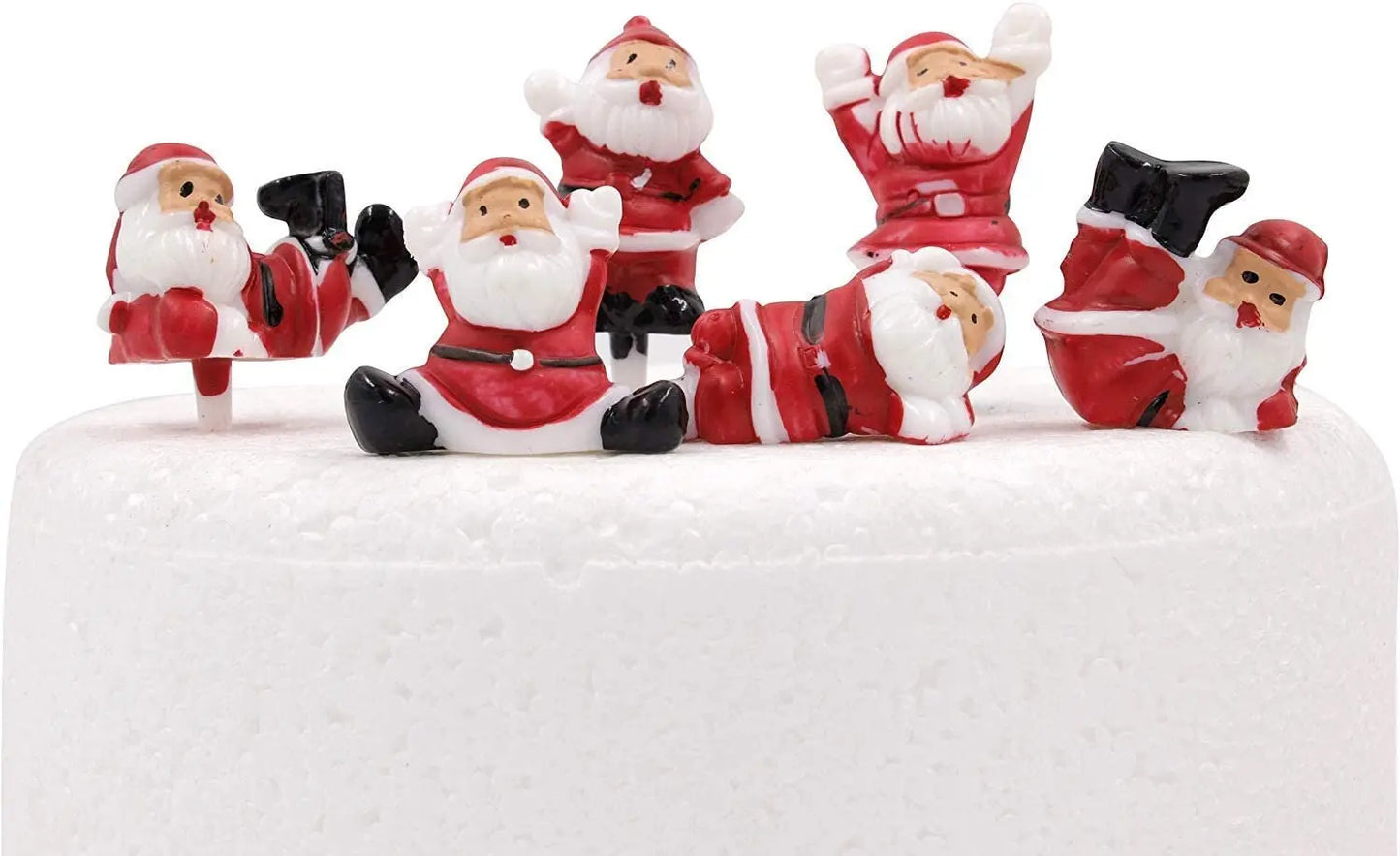 Santa Claus Cake Toppers Merry Father Christmas Cake Decoration Tumbling Santa Pieces Cupcake Toppers Multi Purpose Decoration 6 pc Keechi & co.