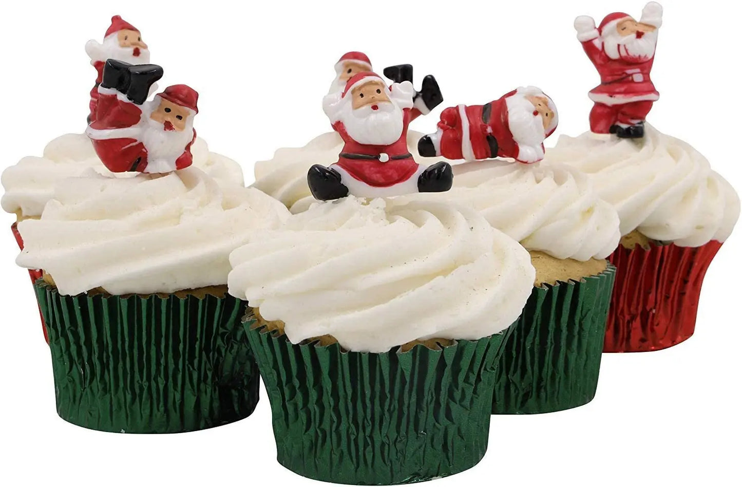 Santa Claus Cake Toppers Merry Father Christmas Cake Decoration Tumbling Santa Pieces Cupcake Toppers Multi Purpose Decoration 6 pc Keechi & co.