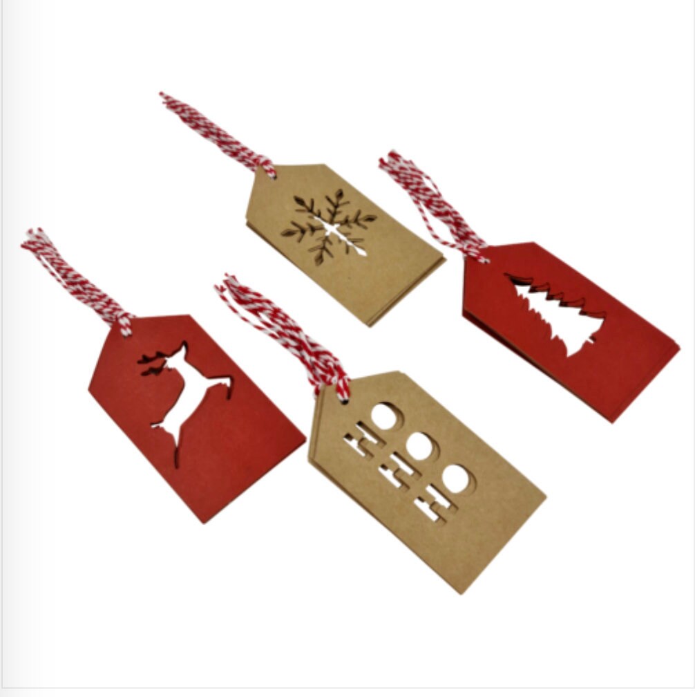 Luxury Christmas Gift Tags Name Xmas Present Tie-on Kraft mix 20 X