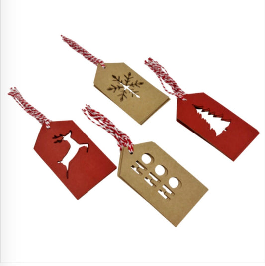 Luxury Christmas Gift Tags Name Xmas Present Tie-on Kraft mix 20 X