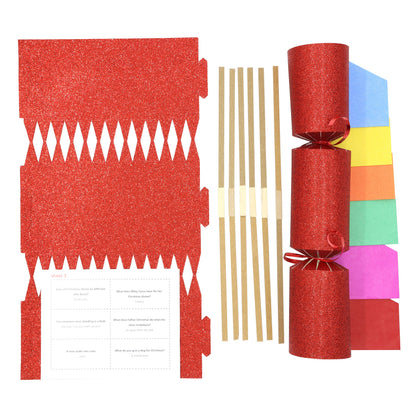 Make Your Own Christmas Cracker Kit – Red Glitter – Pack of 6 – image 3