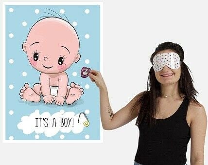 Pin the Dummy on the baby shower Party Game mummy to be Baby Boy Multiplayer Its a boy Keechi & co.
