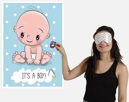 Pin the dummy on the baby shower party game Baby Girl Boy unisex MULTIPLAYER 20 player Keechi & co.