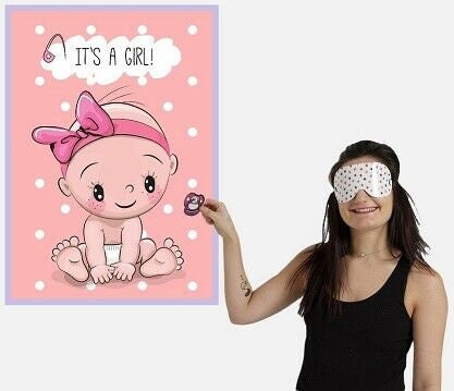 Pin the dummy on the baby shower party game Baby Girl Boy unisex MULTIPLAYER 20 player Keechi & co.