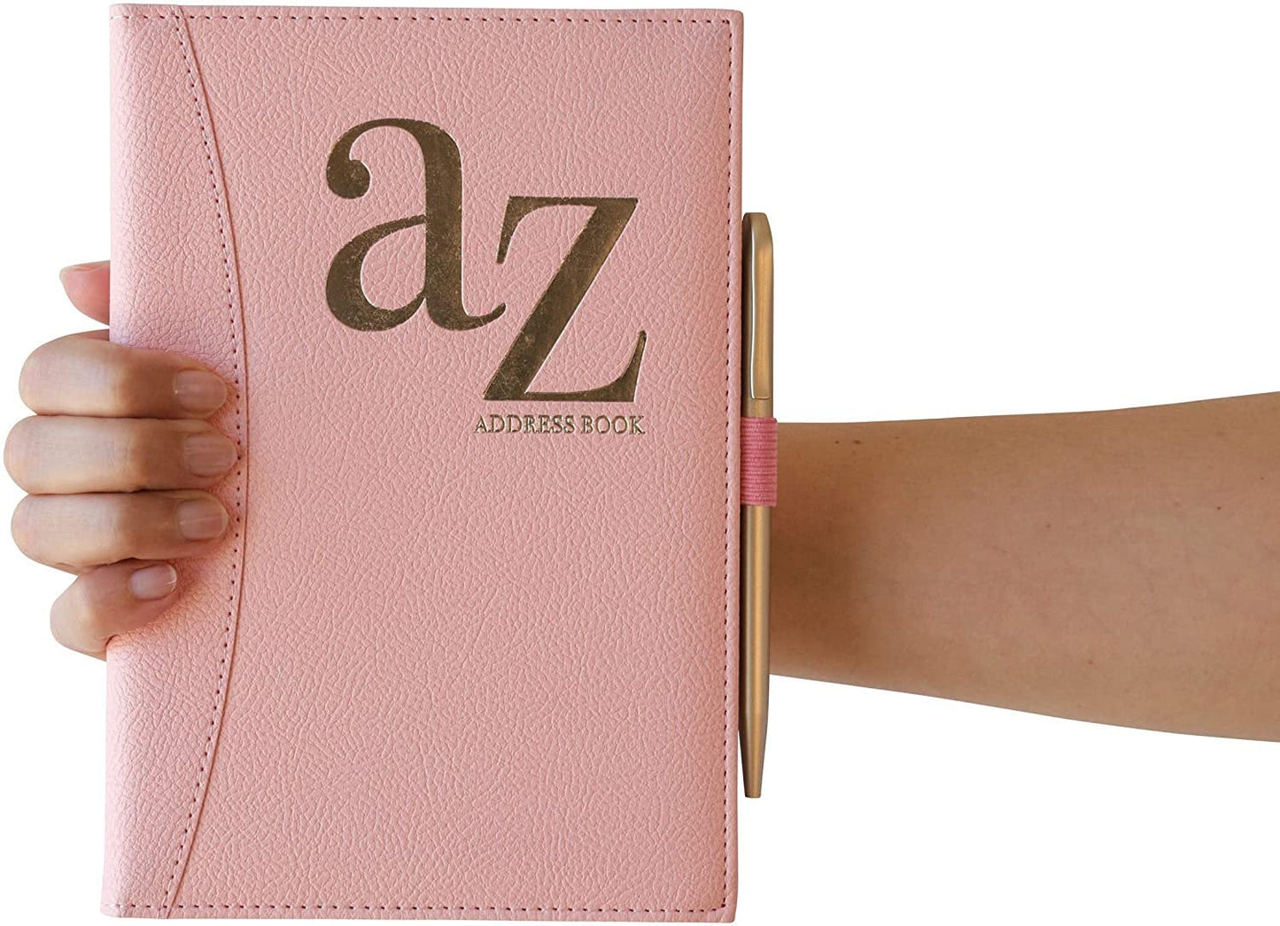 Pink A to Z Telephone Address Book A-Z Index Hard Back Cover with Pen A5 Addresses Book Home Office Work Black Keechi & co.