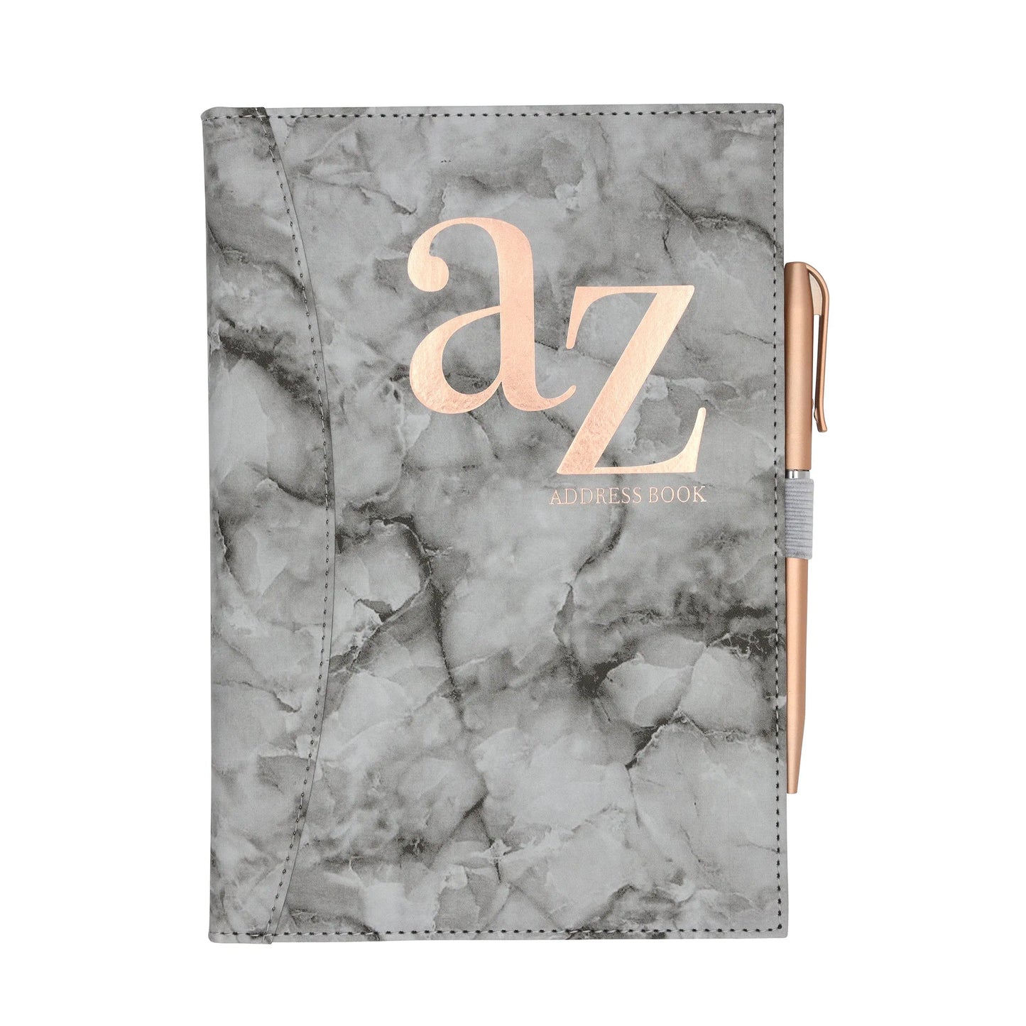 A to Z Telephone Address Book A-Z Index Hard Back Cover with Pen A5 Address Book Home Office Work (black pink Design with pen A5  size Keechi & co.