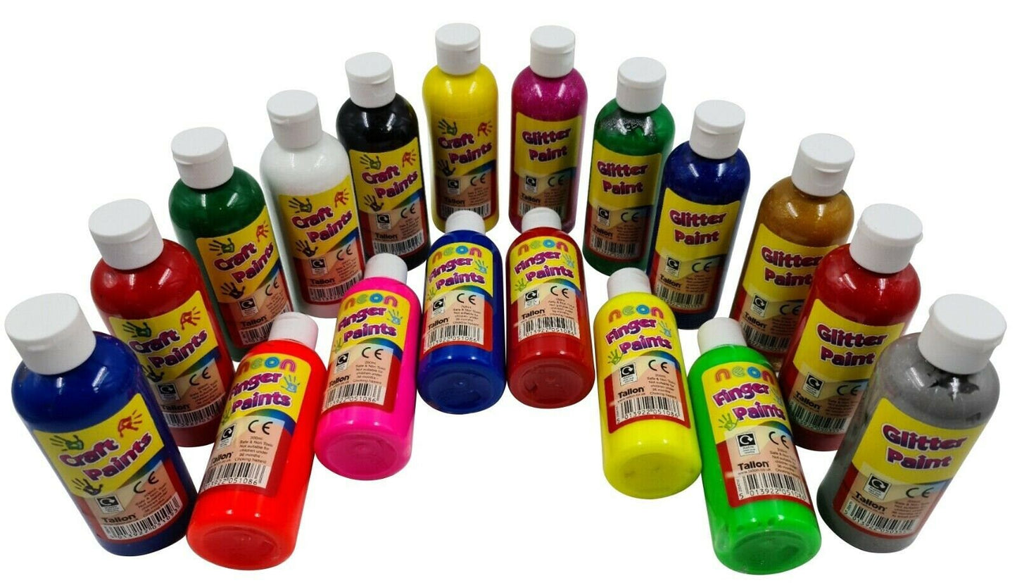 Poster Paint Children's Ready Mixed Non Toxic Kids Paints Bottles 18 X 200ml Keechi & co.