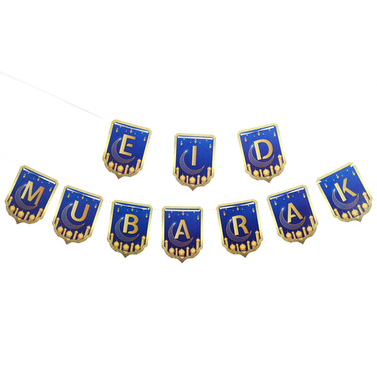 Eid Mubarak banner happy Eid Ramadan Kareem bunting