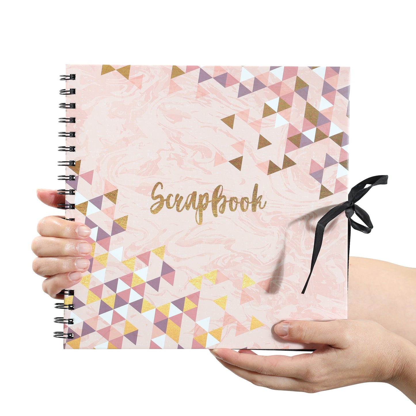 Scrap Book 40 Craft scrapbook Paper Sheets of Black Paper Inside Doodle Book family friends photo album 25 x 25 cm Ribbon Tie Keechi & co.