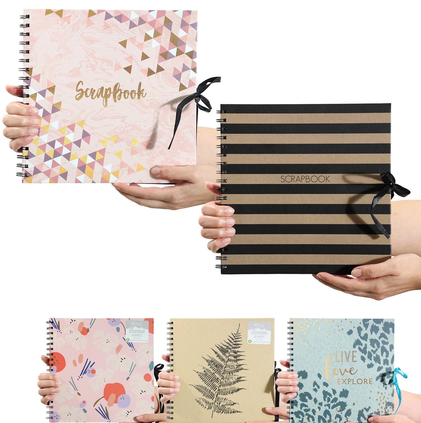 Photo Scrapbook Album: Family Memory Book with Black Paper (25x25cm)