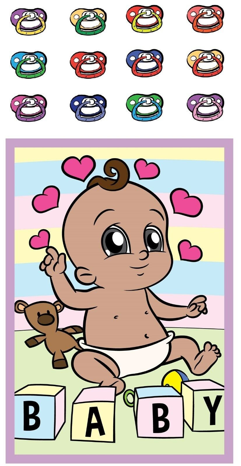 Pin the dummy on the baby shower party game Baby Girl Boy unisex MULTIPLAYER 20 player Keechi & co.