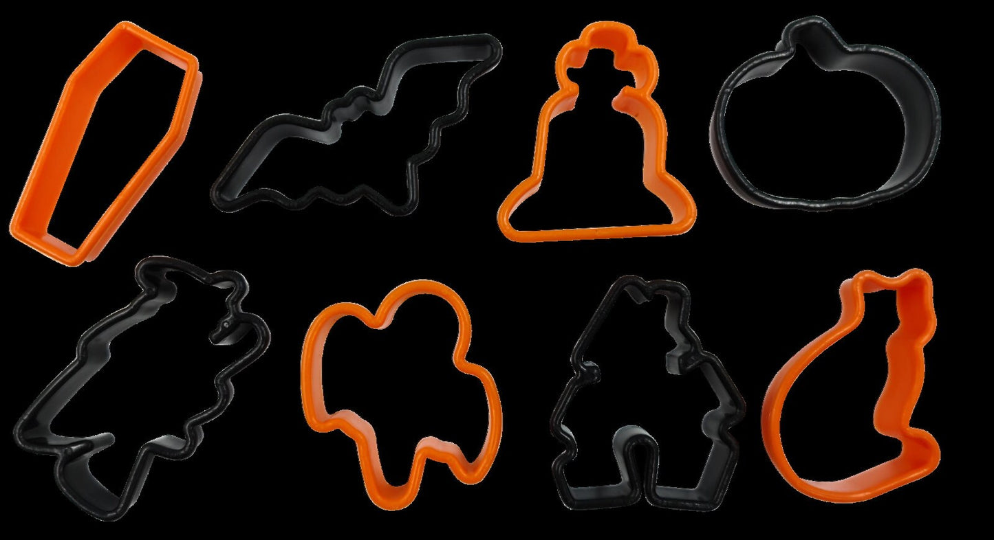 Halloween Cookie cutter Shaped cake Cutters Cat Ghost Bat Pumpkin House 8 Pack Keechi & co.