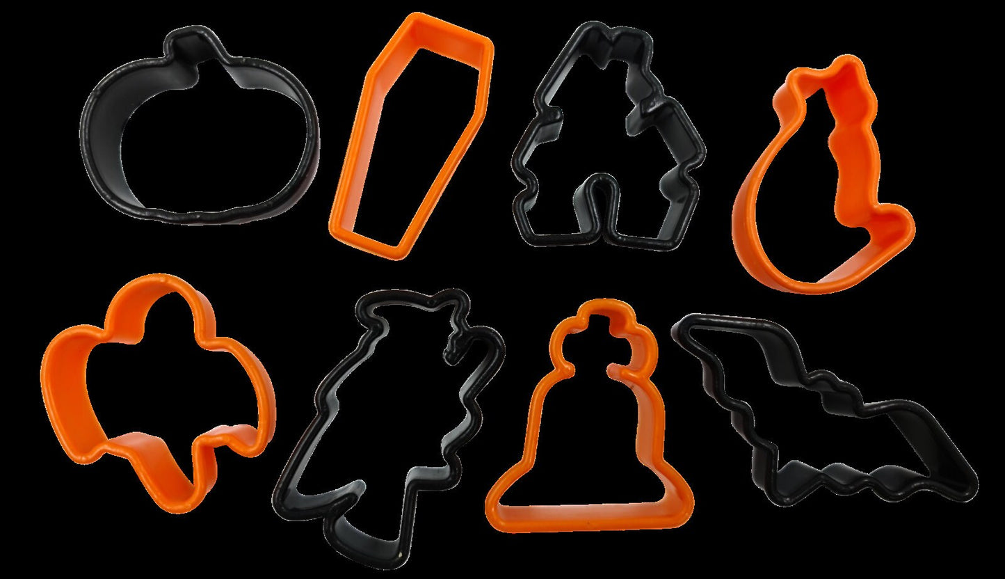 Halloween Cookie cutter Shaped cake Cutters Cat Ghost Bat Pumpkin House 8 Pack Keechi & co.