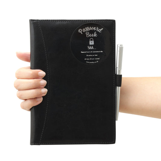 A5 Password Book: Hardback with A-Z Index & Pen