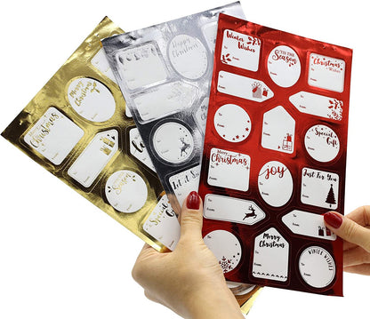 Foil Christmas Gift Labels – Gold, Silver & Red Stickers