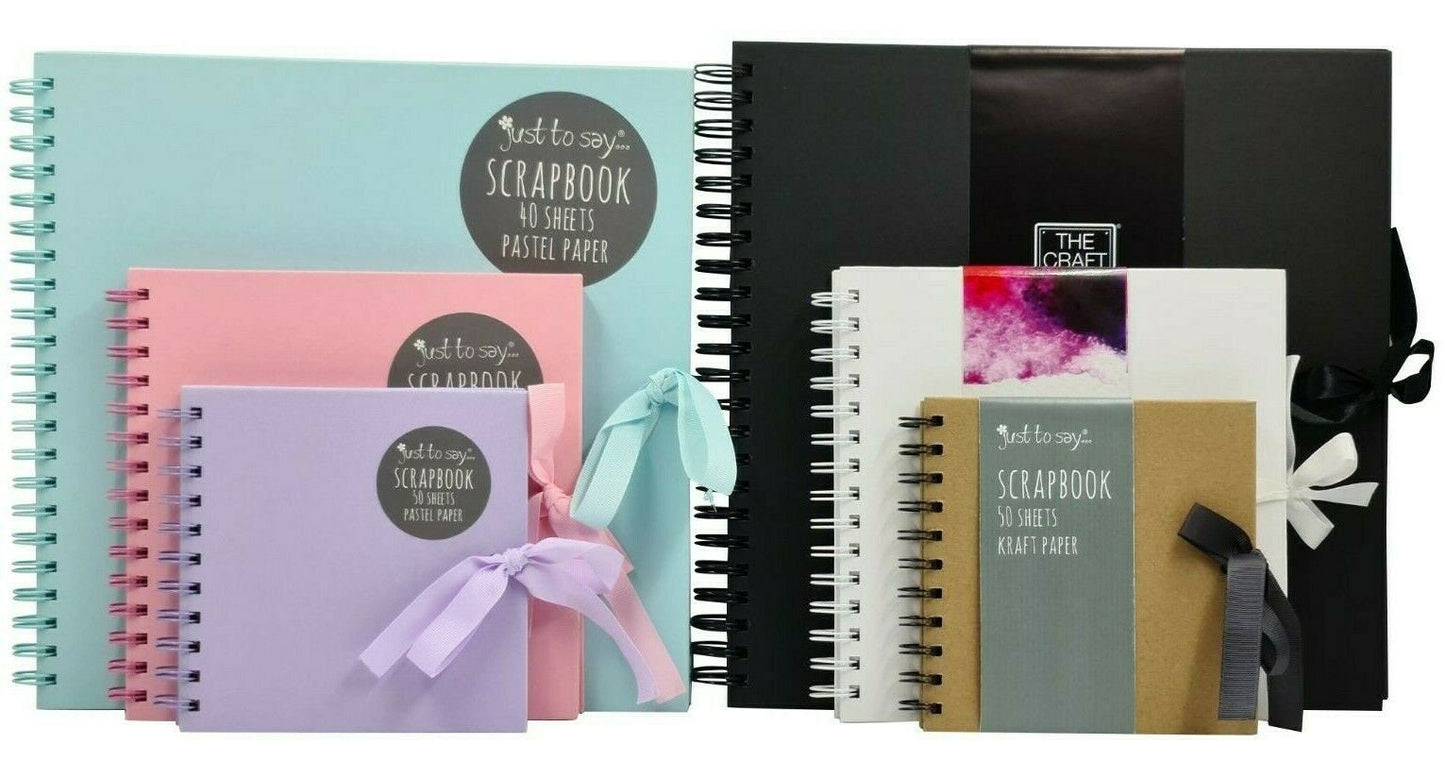 Square Scrapbook: Kraft Designs, Spiral Bound with Ribbon