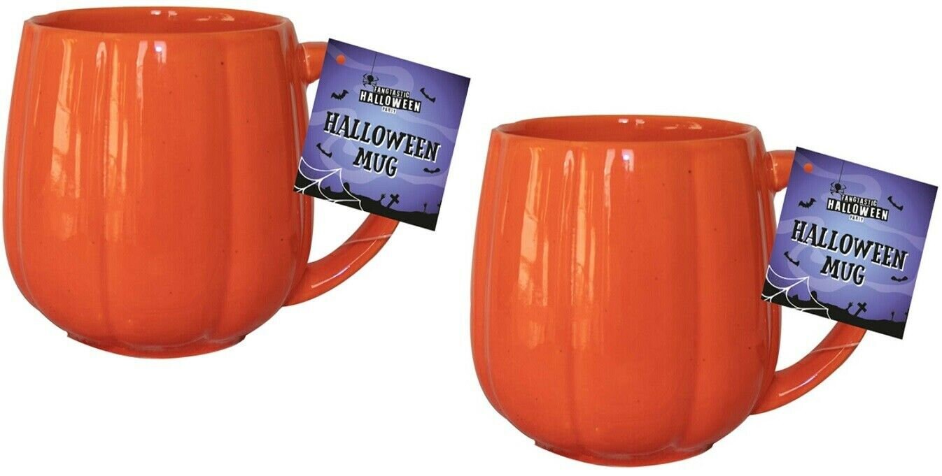 Halloween Pumpkin & Cauldron Mug coffee Cups Tea Spooky Party Tableware Gift 2 x Keechi & co.