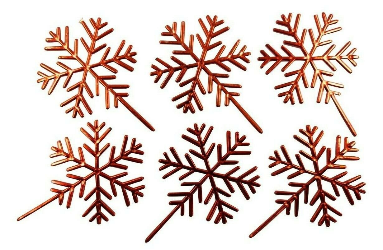 red snowflake Christmas Cake topper Decorations yule log cupcake toppers 6 x Keechi & co.