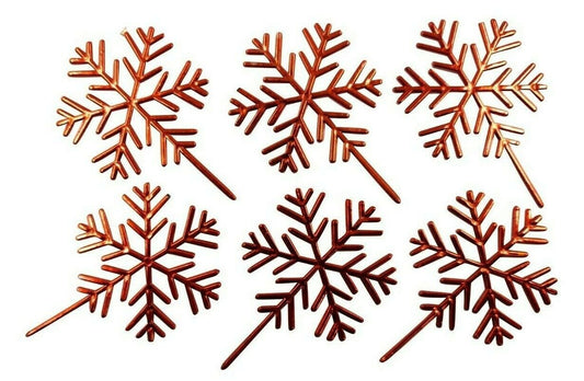red snowflake Christmas Cake topper Decorations yule log cupcake toppers 6 x Keechi & co.