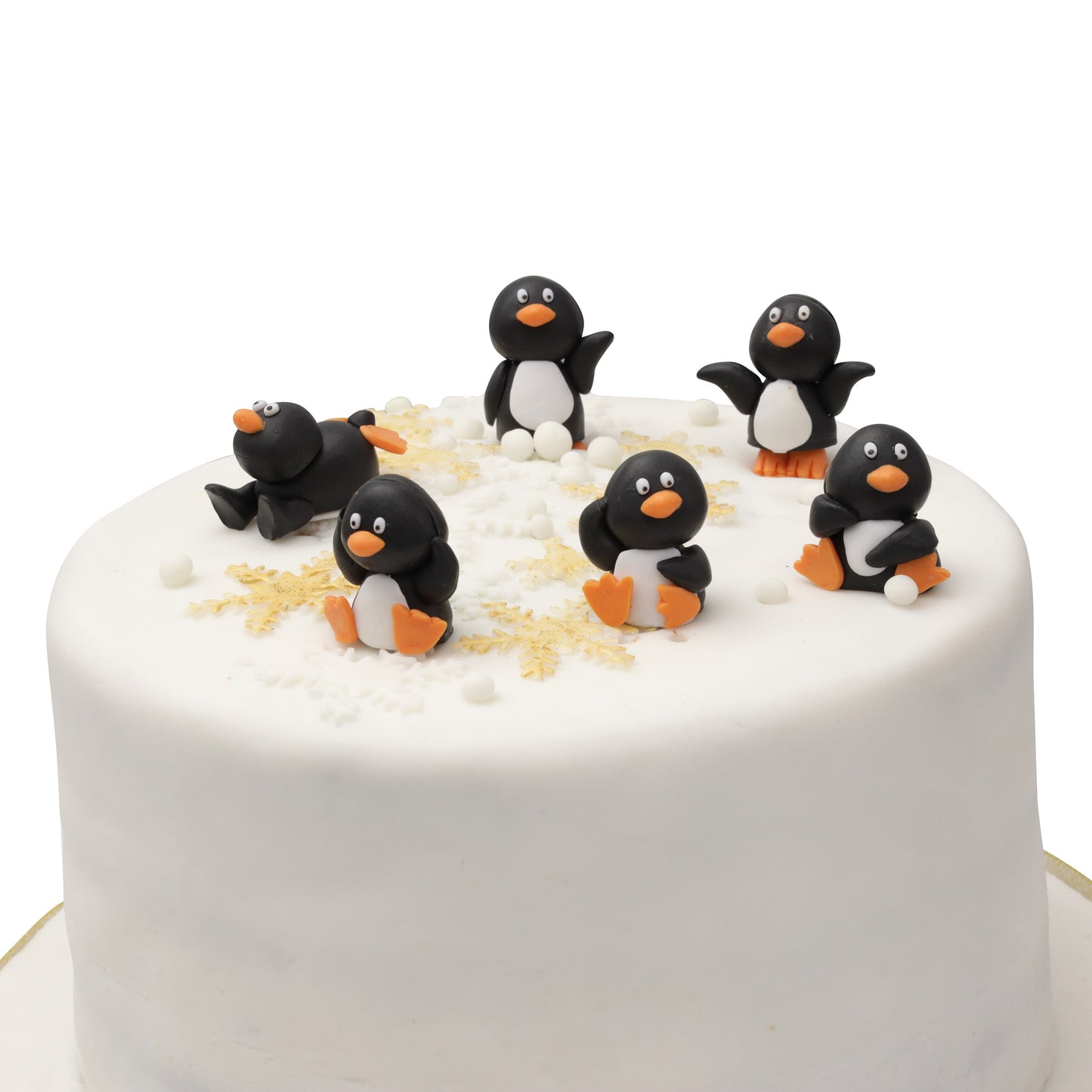 mini Penguin Christmas Cake Decorations yule log cupcake toppers 6 x Keechi & co.