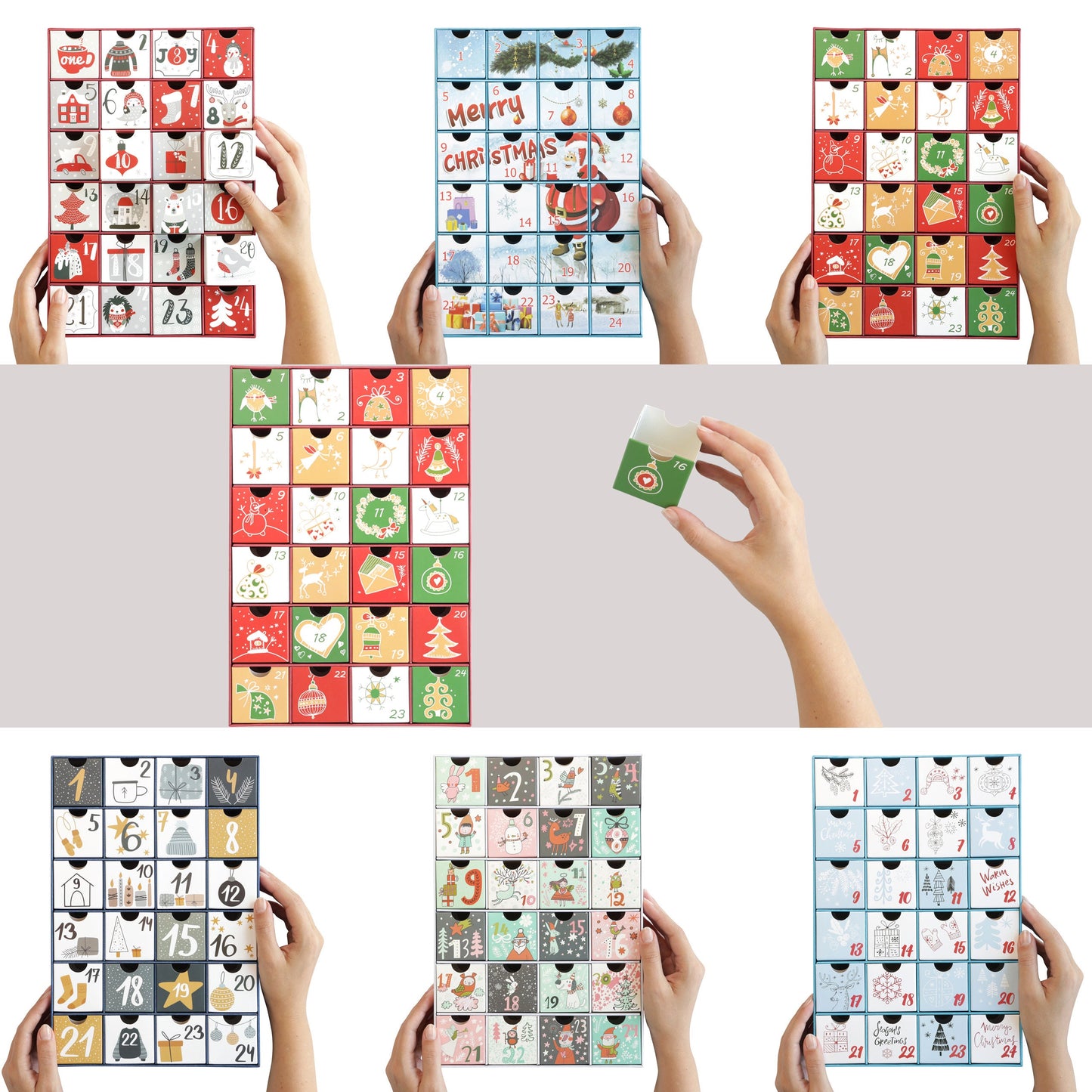 Fill your Own Advent Calendar 1-24 Draws Christmas Countdown