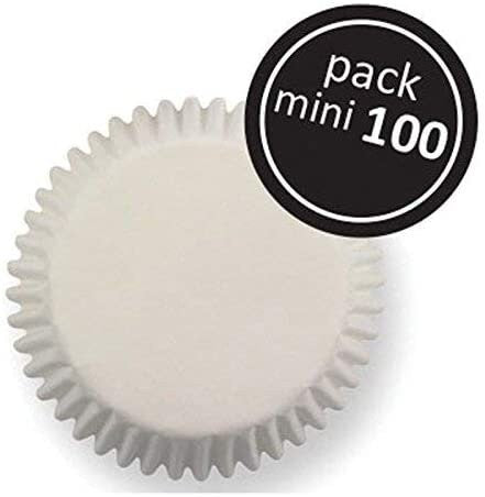 White 100 Mini Cupcake Cases Baking Muffin Petits Fours (White Colour) Keechi & co.