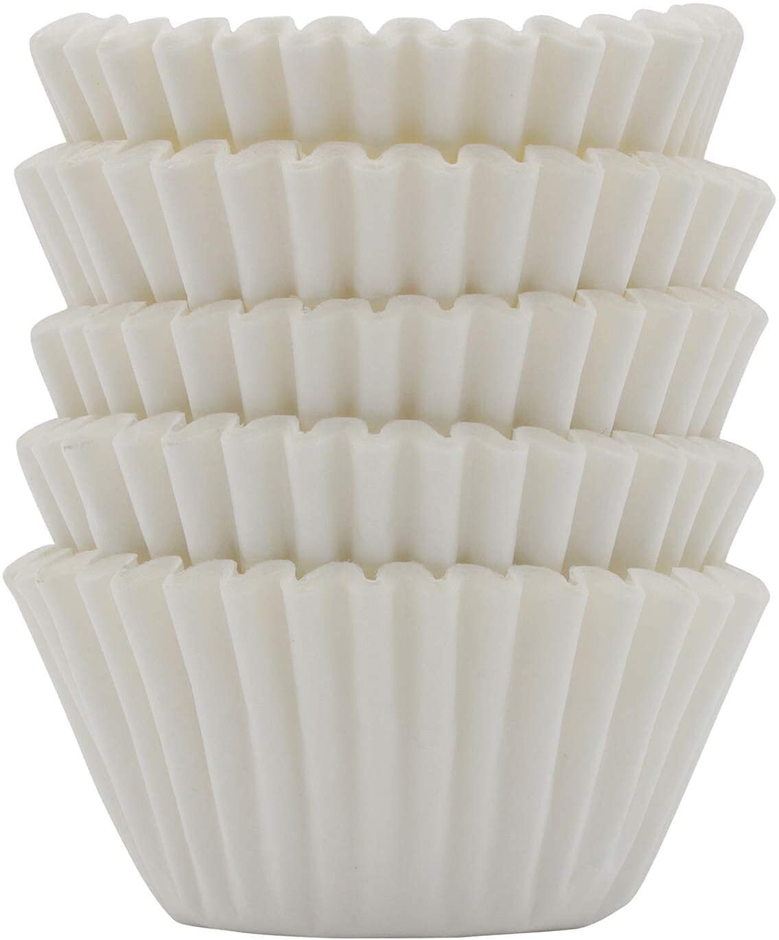 White 100 Mini Cupcake Cases Baking Muffin Petits Fours (White Colour) Keechi & co.