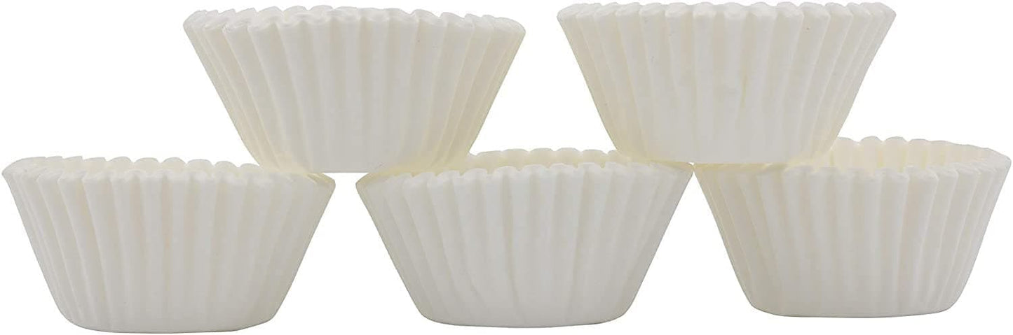 White 100 Mini Cupcake Cases Baking Muffin Petits Fours (White Colour) Keechi & co.