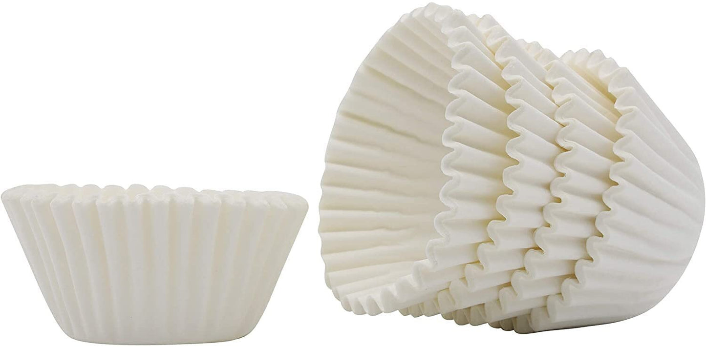 White 100 Mini Cupcake Cases Baking Muffin Petits Fours (White Colour) Keechi & co.