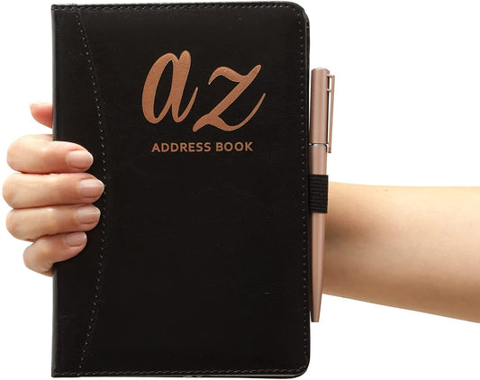 a to z Telephone Address Book A-Z Index Hard Back Cover Plus Pen A5 Addresses Book Home Office Work new design Keechi & co.