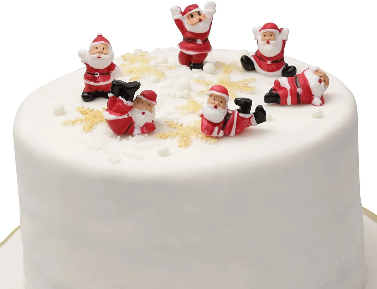 Santa Claus Cake Toppers Merry Father Christmas Cake Decoration Tumbling Santa Pieces Cupcake Toppers Multi Purpose Decoration 6 pc Keechi & co.