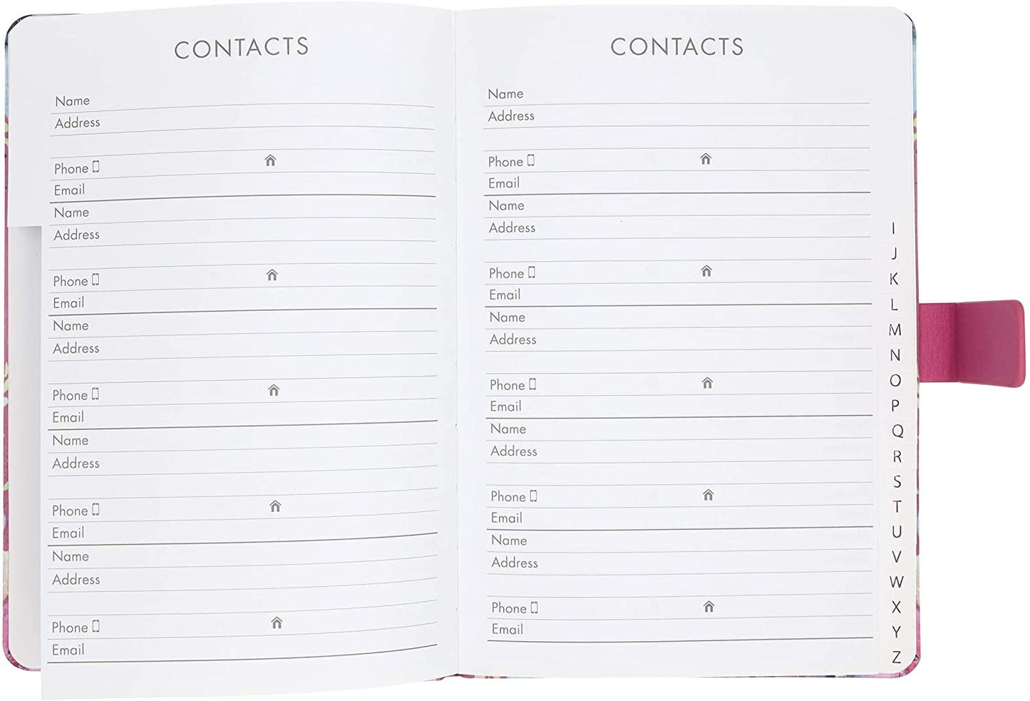 Pink Floral A-Z Address Book: Hardcover Home Office Organizer