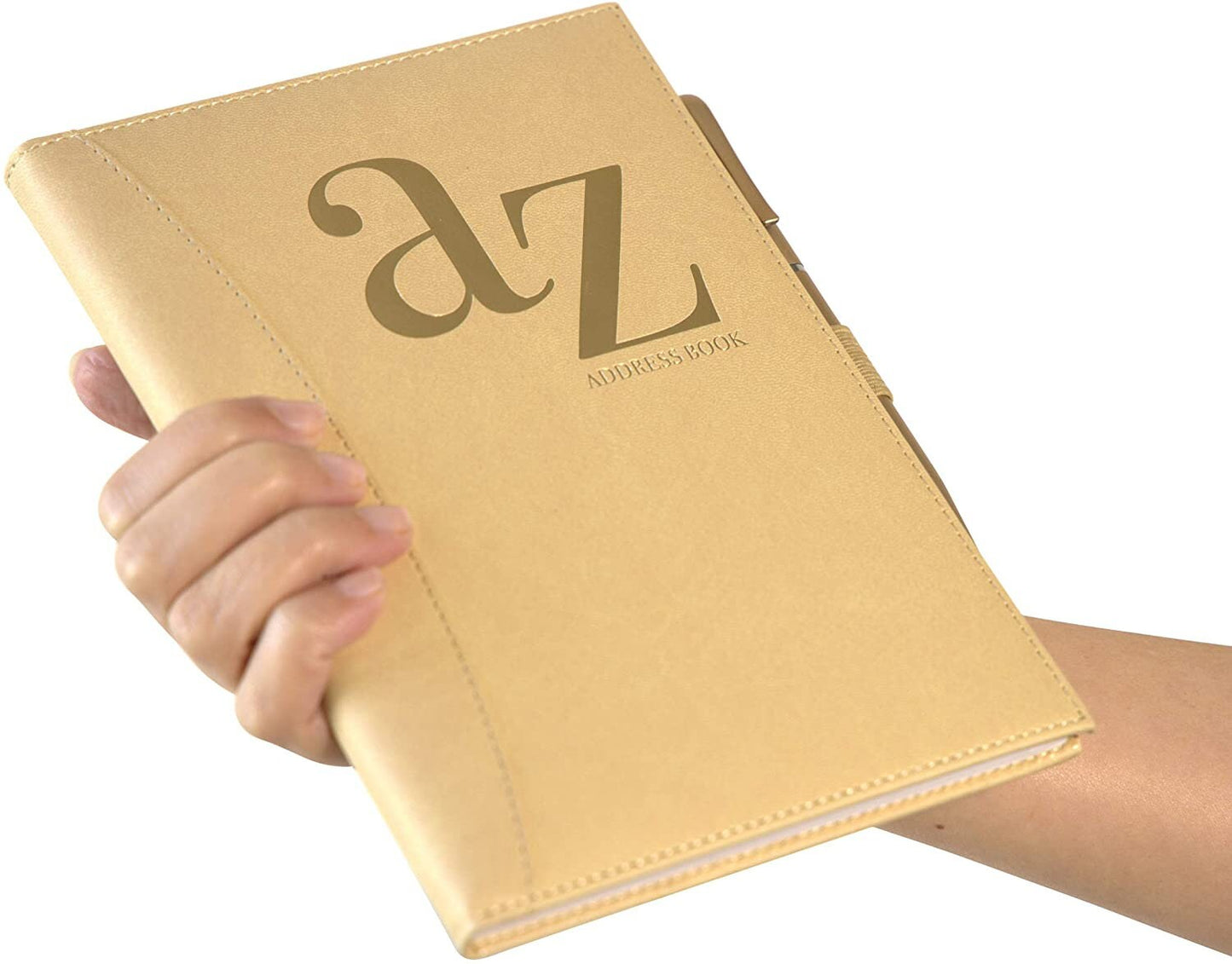 Addres Book a to z A5 Satin Fabric Address & Birthdays Book Floral Design with Magnetic Closure Flower gold Keechi & co.