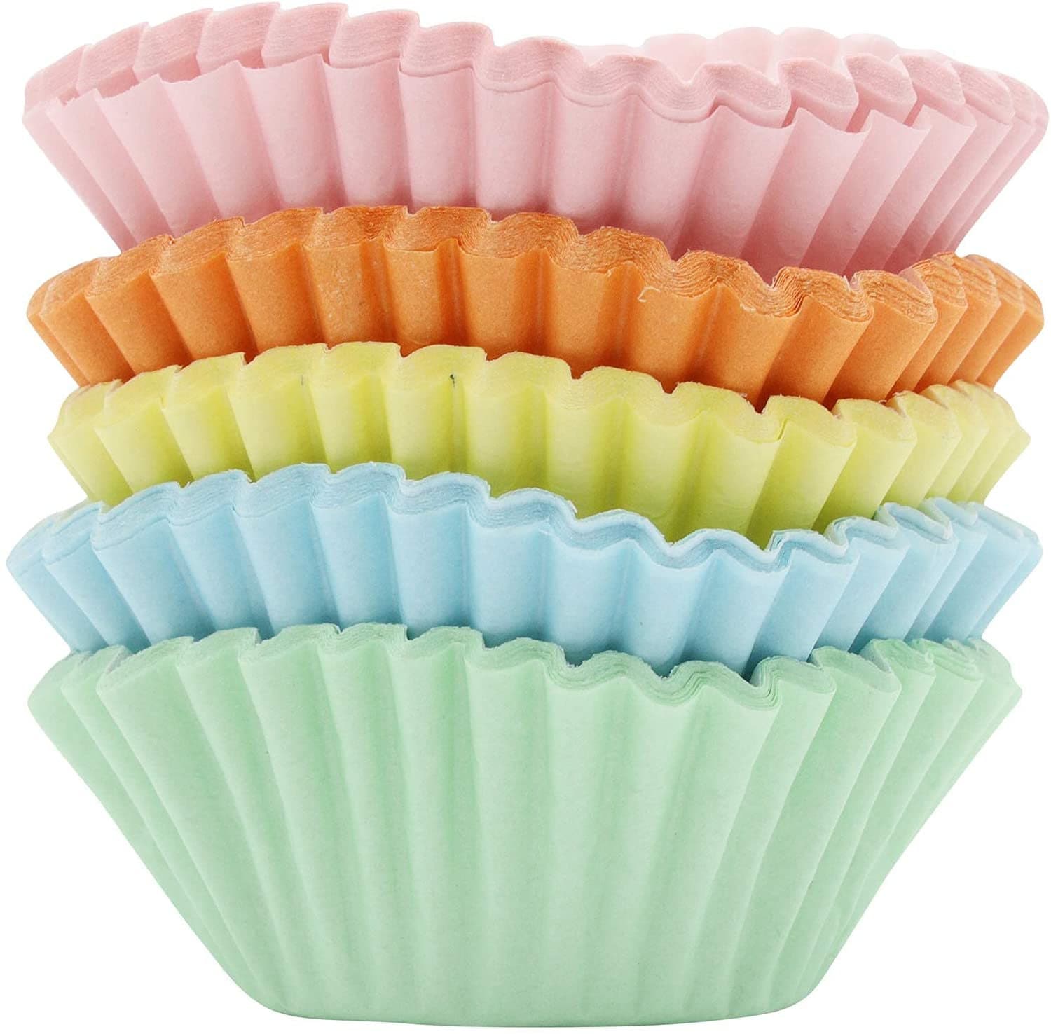 100 Mini Cupcake Cases Baking Muffin Cake Birthday Wedding Home Party (Pastel Mix) Keechi & co.