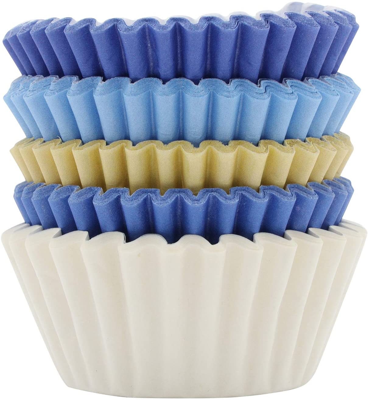 100 Mini Cupcake Cases Baking Muffin Cake for Birthday Party Wedding (Blue Mix) Keechi & co.